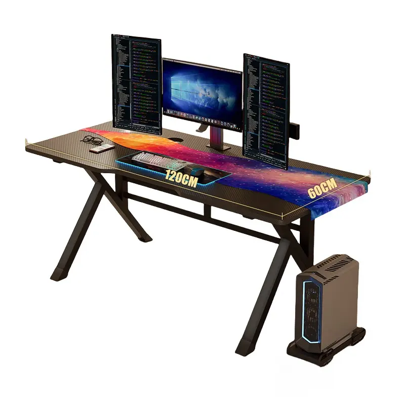 Alta calidad Simple negro duradero longitud 80/100/120cm mesa de ordenador de juego para oficina en casa