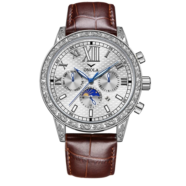 1 silver - brown strap