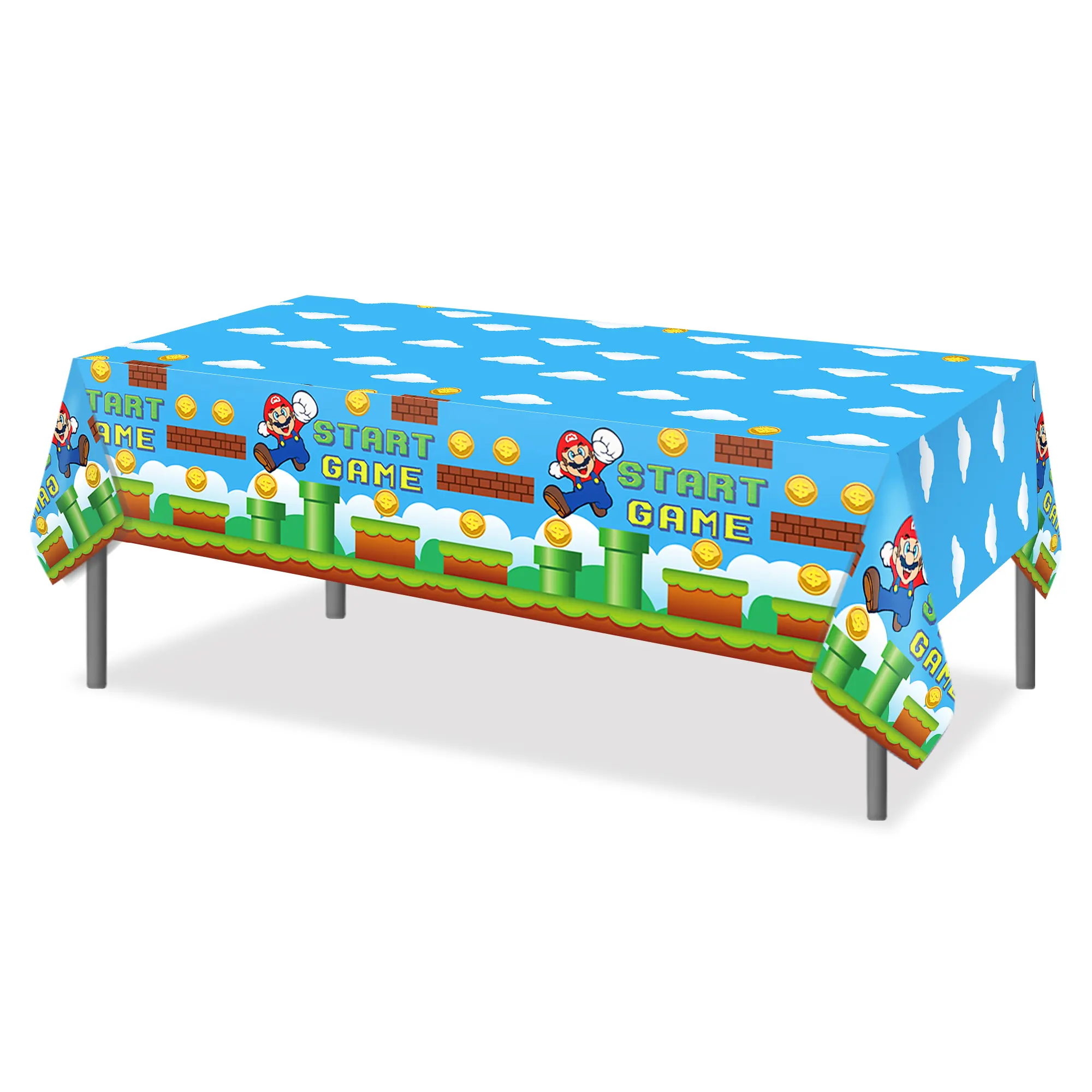 ZB208 Carton Party 130X220cm PE Mantel desechable para mesa para niños Juego de cumpleaños Suministros para fiestas