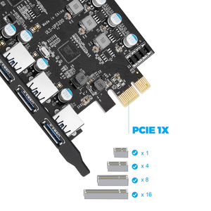 PCIe X1 USB 3.0การ์ดภายนอก3 USB + 2 Type C พอร์ต FL1100ชิปอะแดปเตอร์ด้านหน้าไม่มีแหล่งจ่ายไฟ - Product Image 4