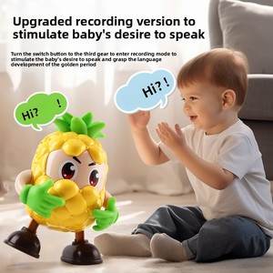 スマートスピークダンシングフルーツロボット玩具-歌と音声録音パイナップルアップル、子供向けインタラクティブ教育玩具 - Product Image 2