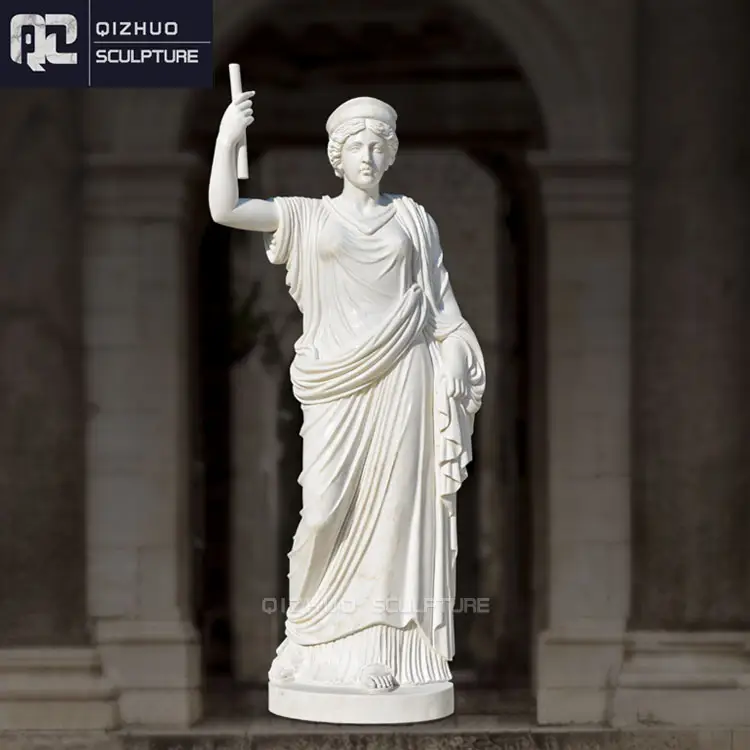 जीवन आकार आउटडोर उद्यान सजावट प्राचीन हाथ नक्काशी प्राकृतिक स्टोन महिला प्रतिमा सफेद संगमरमर ग्रीक महिला मूर्तिकला