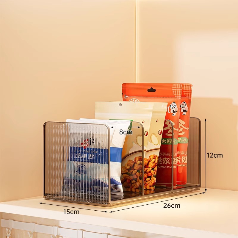 Compartmentalized Condiment Storage Rack (Ice Gray, 3 Compartments)