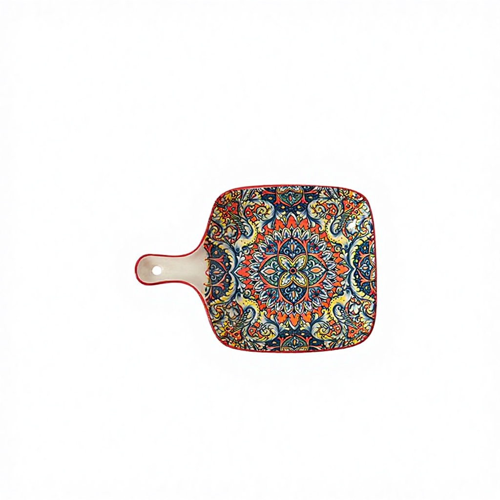 9inch deep red handle plate