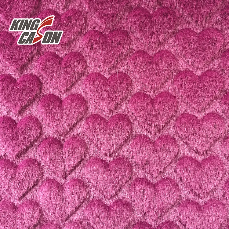 Kingcason Hot Selling 100% Polyester Warm Luxury Carving Heart Custom Fabric For Home Textile