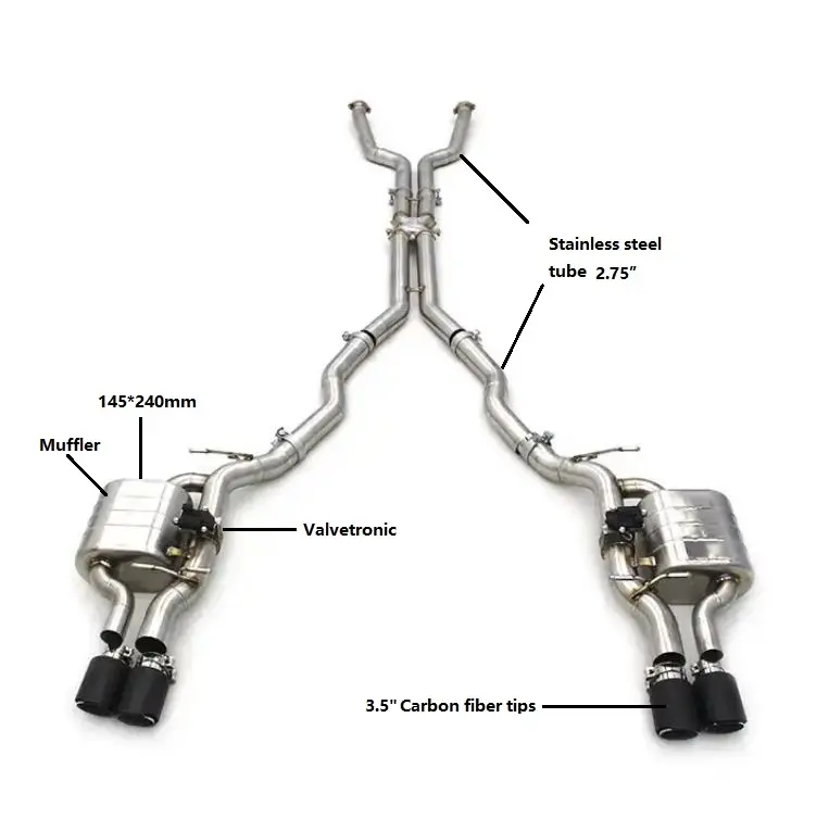 Tubo de escape COC para BMW M5 E60 M6 E63 5.0L 2006-2010 Desempenho inoxidável Valvetronic