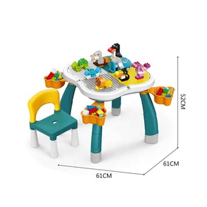Children's Building Block <strong>Multi</strong> <strong>Function</strong> Baby's Learning <strong>Table</strong> <strong>Game</strong> Toy <strong>Table</strong> Chair Large Particle Building Block <strong>Table</strong> - Product Image 3