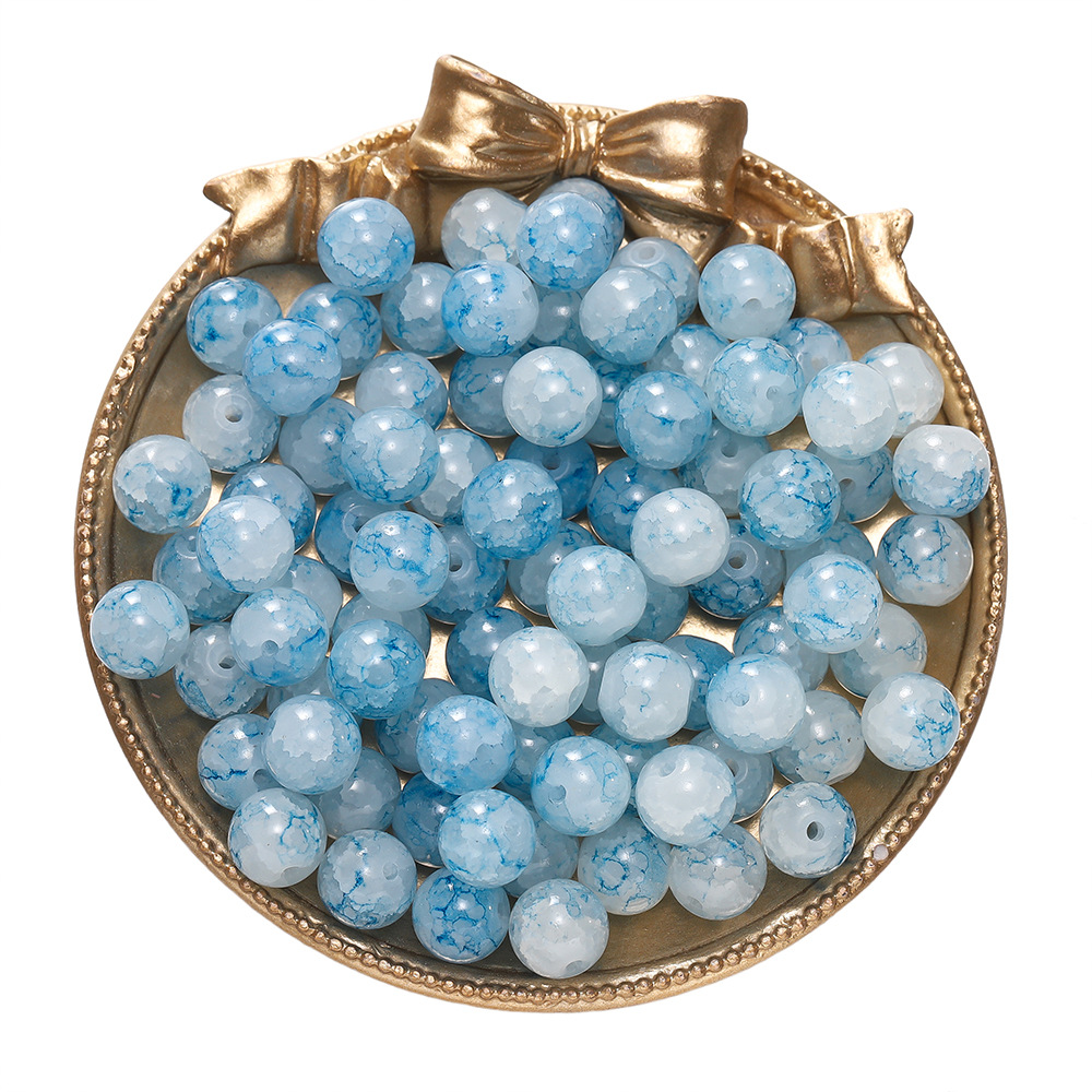 Perles de verre teintes à l'encre - bleu
