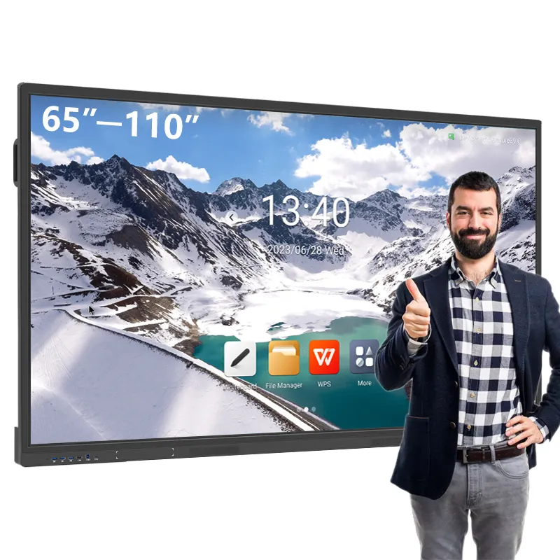 Прямая Продажа с завода LONTON 86-дюймовая интерактивная панель Android Dual System LG Display Smart Board