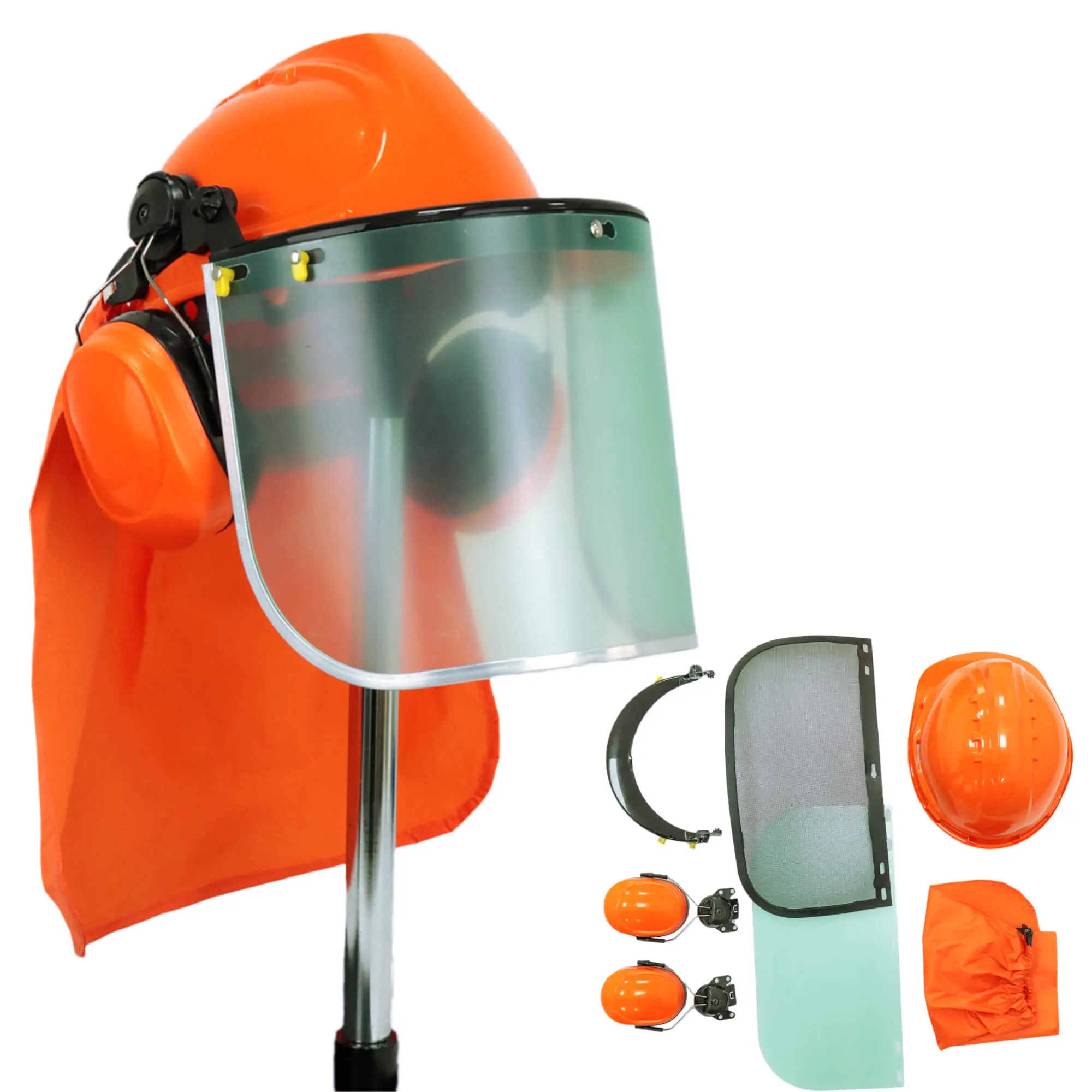 Chainsaw Segurança Florestal Capacete com Ear Defenders, protetor facial