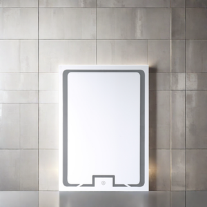 Espelho retangular moderno do banheiro LED inteligente iluminado com design contemporâneo