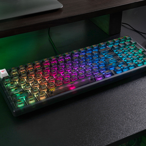 哈维特KB875L红色开关定制键帽迷你<span class=keywords><strong>USB</strong></span>有线游戏时尚RGB背光光学机械键盘