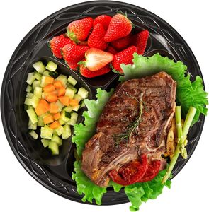 卸売ブラック使い捨て3コンパートメント食事ランチボックス最低価格 - Product Image 2