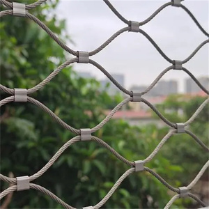 Factory Sale High Quality 3.0mm 6'x8' Stainless Steel <strong>Wire</strong> Rope <strong>Mesh</strong> Net Customizable Size Solid and Durable Cable <strong>Mesh</strong>