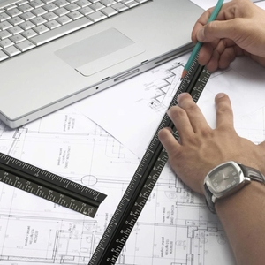 Tùy chỉnh 6 inch 12 inch 3 mặt tam giác kiến trúc nhôm cai trị quy mô Metric tam giác quy tắc - Product Image 3