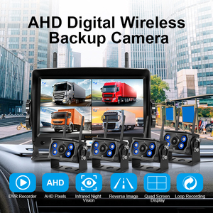 Grabación en bucle 7 pulgadas 4CH cámara de respaldo inalámbrica Kit de Monitor de visión trasera Sistema de Ayuda inversa de seguridad del coche para autobús/remolque/RV/camión - Product Image 5