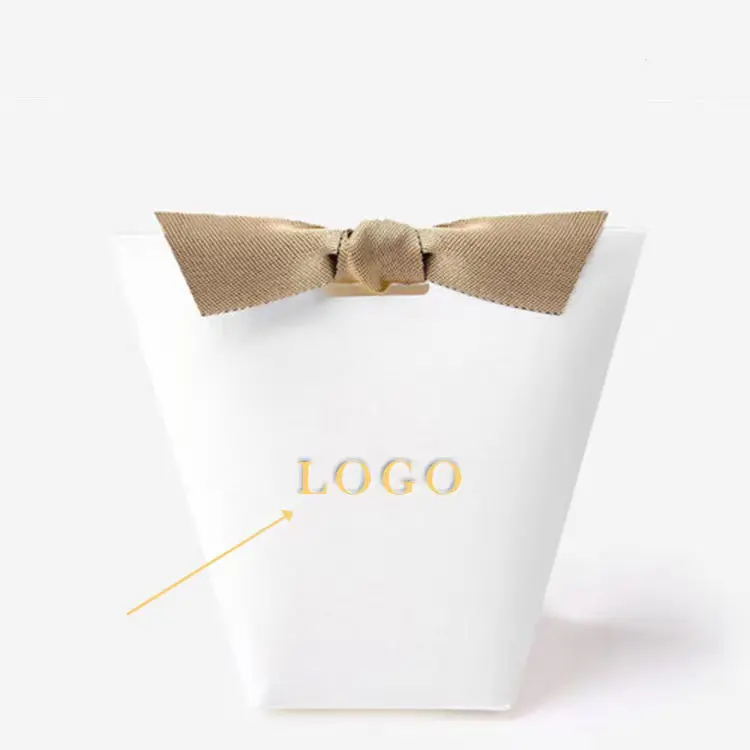 Gehobene weiße Bronzing Danke Candy Bag Französisch Danke Hochzeits bevorzugungen Geschenk box Paket Geburtstags feier Kraft papier Box