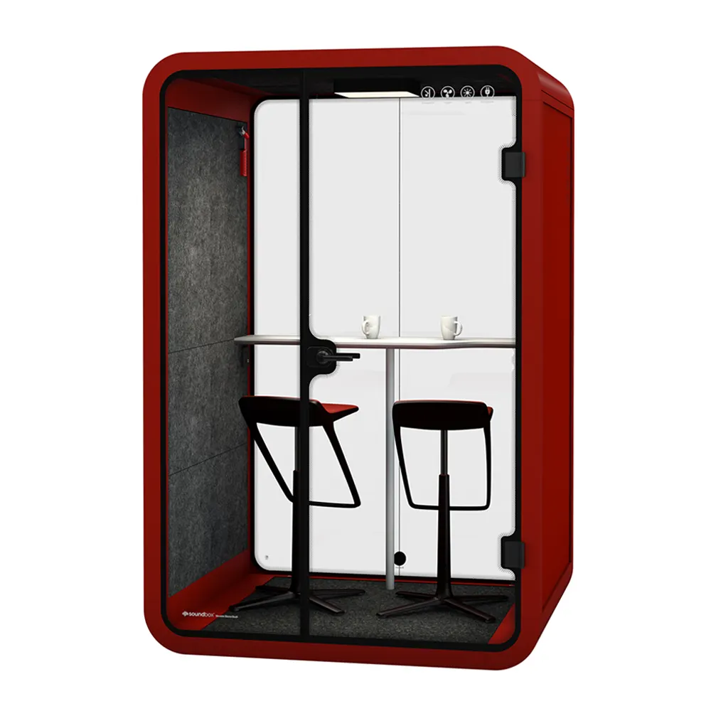 Akustik-caseta insonorizada con aislamiento acústico para 2 personas, cabina de teléfono de oficina privada con muebles, cápsulas minimalistas para reuniones de oficina
