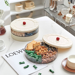 Choice Fun Contenedor apilable para aperitivos con divisores Cocina Sala de estar Bandeja de frutas secas Caja de dulces con asa Tapa Almacenamiento de alimentos - Product Image 2