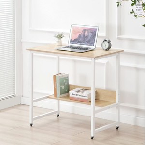 Escritorio de oficina moderno con marco blanco, estación de trabajo para ordenador, escritorio de oficina de fácil montaje, mesa de trabajo ejecutiva para ordenador moderno - Product Image 3