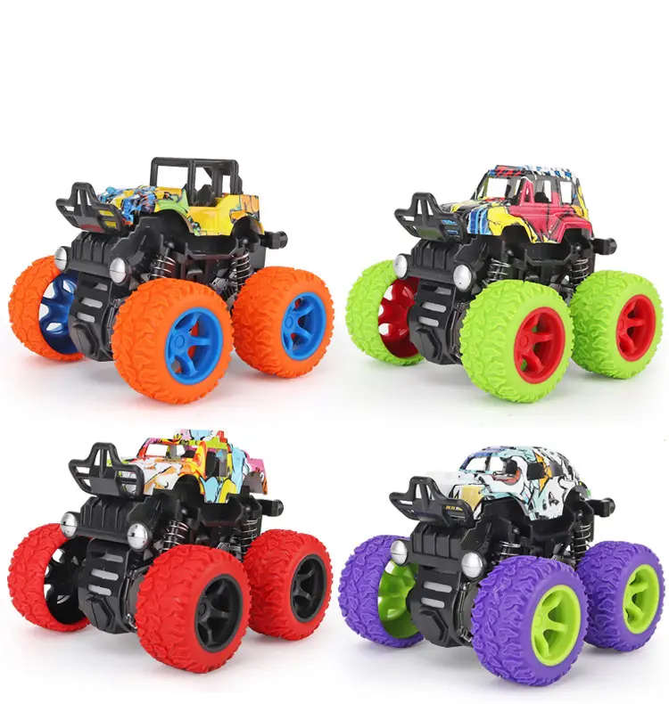 Mini Pull Back Stunt Autos pielzeug für Kinder Reibungs getriebene Fahrzeug Monster Trucks