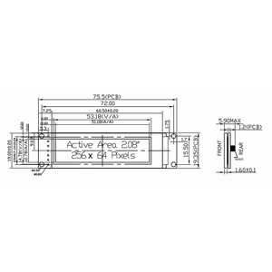 2.08 di vendita del produttore "25664 modulo pannello OLED 256x64 con interfaccia parallela di colore giallo bianco verde SH1122 SPI I2C - Product Image 6