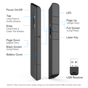Puntatore per presentatore Laser rosso Powerpoint con telecomando Wireless - Product Image 2