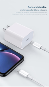 สายชาร์จเร็ววัสดุ Gan 20W Type-C PD ชาร์จเร็วสำหรับ iPhone 16/15/14รองรับที่ชาร์จโทรศัพท์ใน QC3.0 - Product Image 2