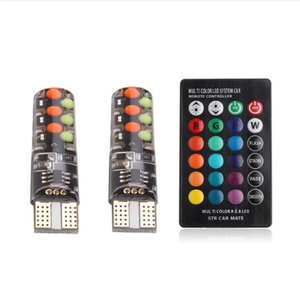 T10 W5w RGB <strong>LED</strong> 12SMD COB Wedge Indicator Light Multi-Color New Condition Remote Control Flashing/Flickering Turn Signals - Product Image 5