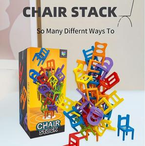 大型子供パズルスタッキングチェアおもちゃスツール親子インタラクティブゲーム - Product Image 2