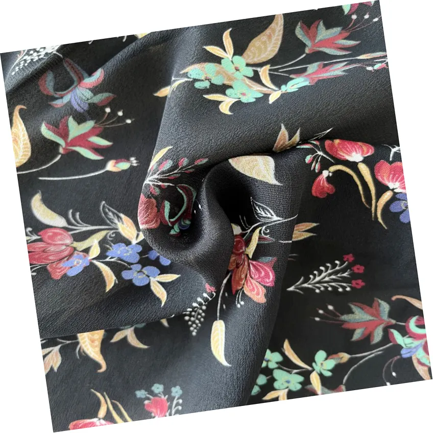 Individuell digitaldruck luxuriöse Designerkleidung Stoff 100 % Viskose Schwere Georgette für Mädchen Sommerkleid Bluse Rock Kleidung