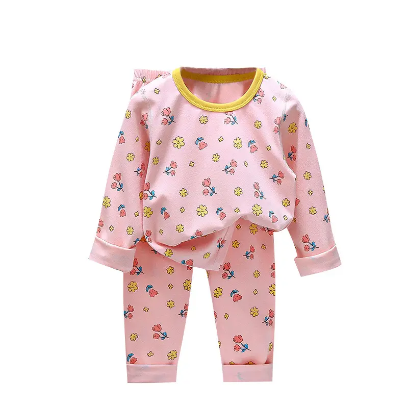 Conjunto de pijamas infantis outono roupa íntima para bebês meninos casa usar meninas longos johns roupa infantil