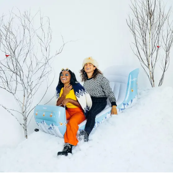 Tobogan — motoneige à double étage pour 2 personnes, sac de neige gonflable en PVC, à manche de montagne Alpine, collection hiver