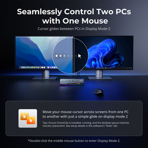 TESmart-Conmutador KVM DP 1,4 Dual, 8K, 60Hz, para 2 uds. y 2 monitores, compatible con la función de arrastrar y soltar archivos, red Gigabit integrada - Product Image 4