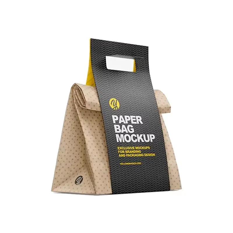 Sacos de papel Kraft baratos de fábrica para transporte de sacola marrom com alças China Impressão offset promocional personalizada aceita