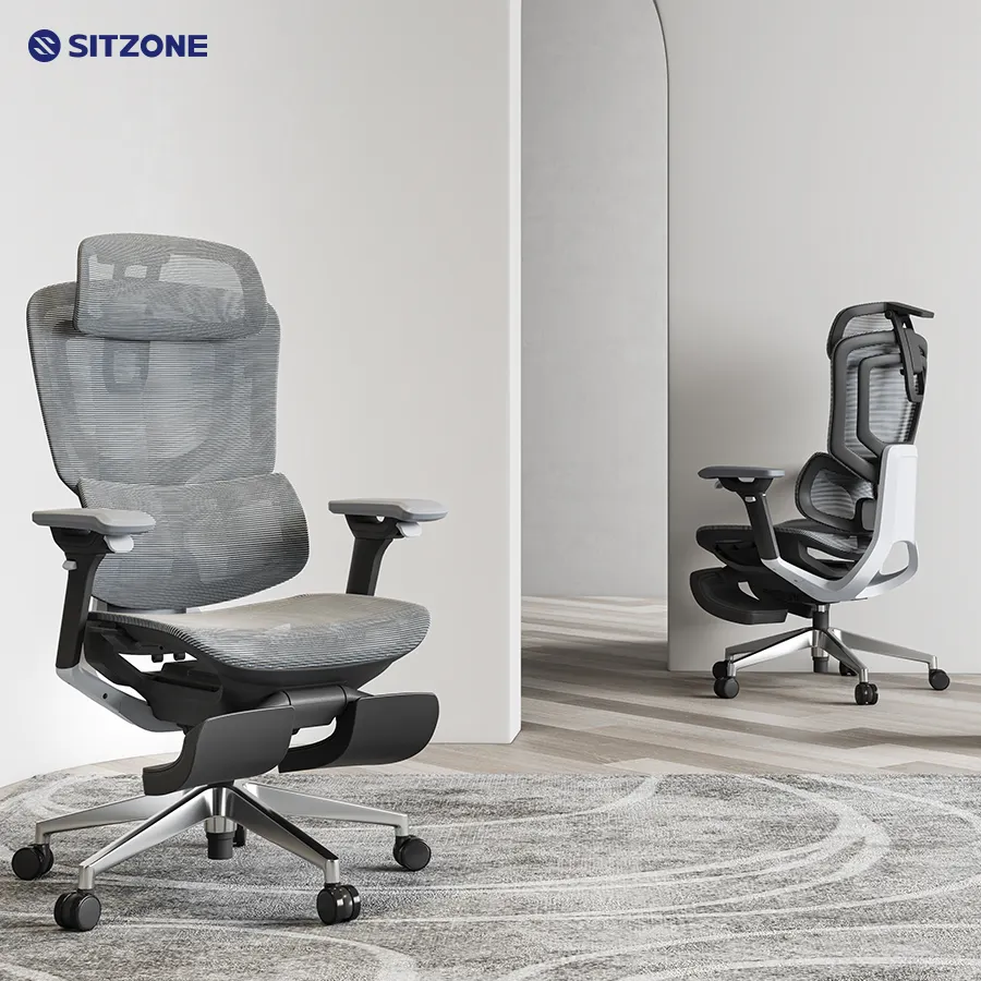 Sitzone, silla de escritorio giratoria ejecutiva de malla de altura ajustable para oficina ergonómica moderna, silla de trabajo ortopédica para personal de oficina