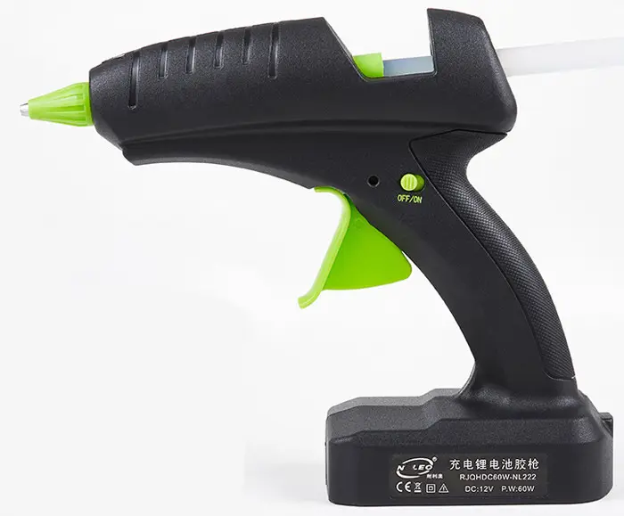 60W 12V Cordless Hot Glue Gun Rechargeable Heating Tool with lithium Battery 2000mAh for DIY Arts Craft 11mm Glue Stick