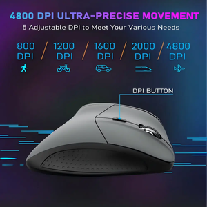 OEM ODM E-YOOSO basso prezzo MOQ DPI 4800 USB Mouse Wireless ricaricabile Tri-modalità ergonomico senza fili per ufficio - Product Image 4