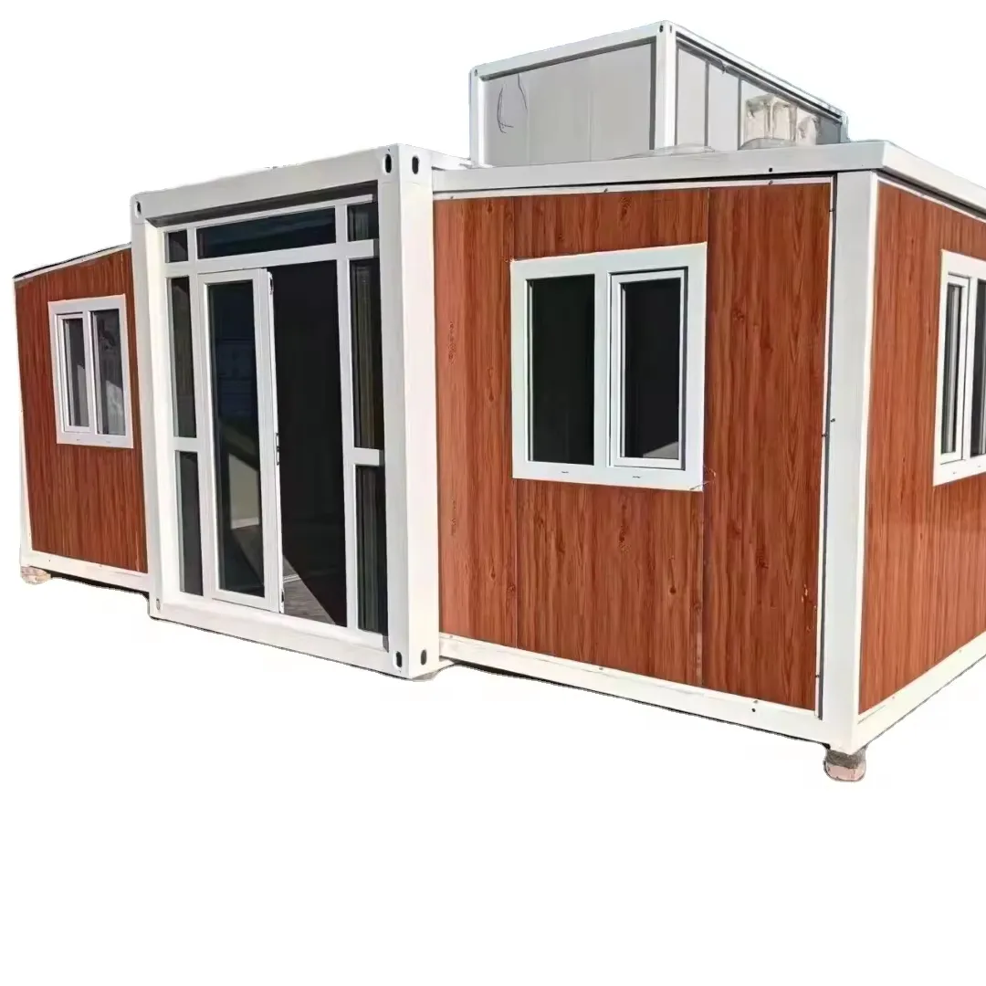 20FT Fácil de instalar dormitório de escritório móvel módulo dobrável recipiente residencial casa dobrável de asa dupla