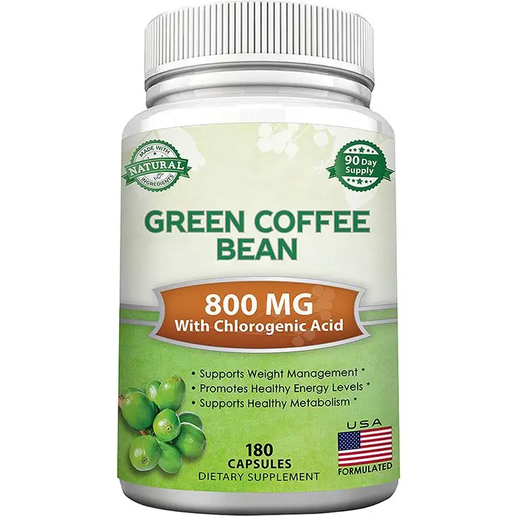 Cápsula de grano de café verde quemador de grasa saludable de formulación natural de etiqueta privada