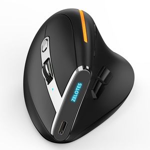 2024 F-36 Led ışık üç mod 2 BT ve 2.4G kablosuz fareler 5 ayarlanabilir DPI 8 düğme programlanabilir şarj edilebilir dikey fare - Product Image 1