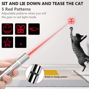 Mini USB Aufladen Laserlicht Zeiger 5 Muster LED Licht Taschenlampe Cat Laser Zeiger Spielzeug laser mit UV-Licht und Taschenlampe - Product Image 6