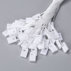 2021 Trung Quốc bán buôn cao cấp nhựa nhãn quần áo chèn duy nhất chuỗi tag với màu đen và trắng đầu vuông sáp dây Bullet - Product Image 2