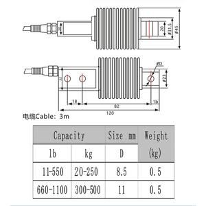 Escala de pesaje de celda de carga de haz de corte de doble extremo a precio de fábrica 50kg 100kg 200kg Sensores de fuerza de fuelle de compresión y celdas de carga - Product Image 3