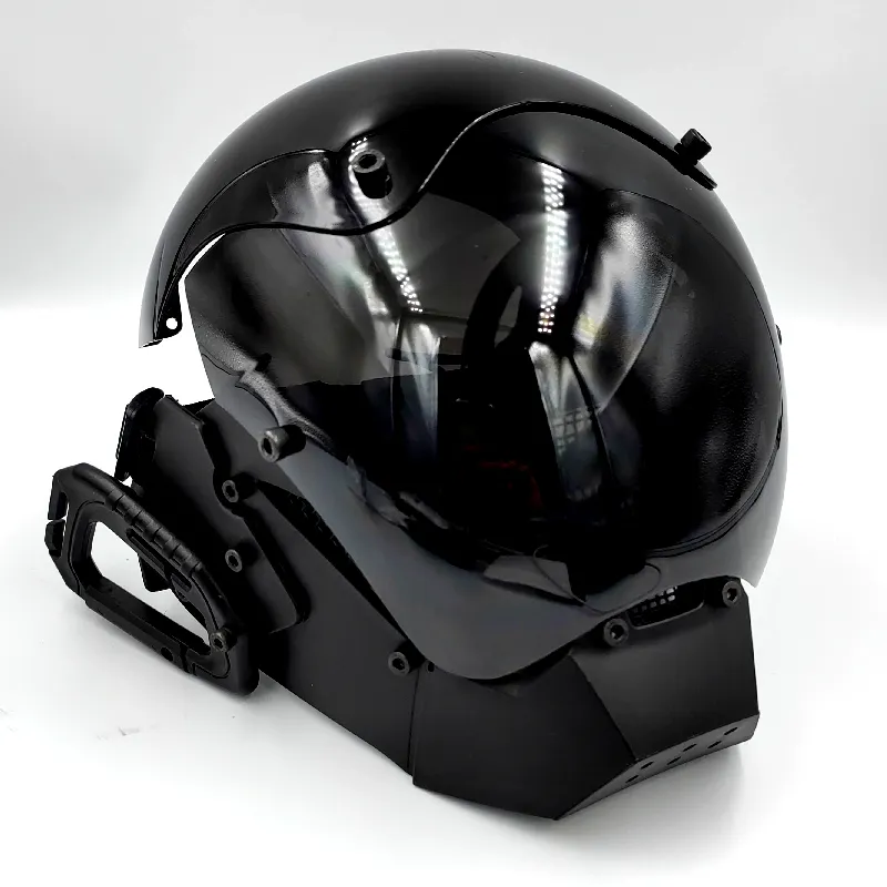 หน้ากาก Cyberpunk สีดำ,หน้ากากอัศวินเครื่องแต่งกายคอสเพลย์ฮาโลวีนหมวกกันน็อคเทคโนโลยีล้ำสมัยหน้ากากไซเบอร์สุดเจ๋ง