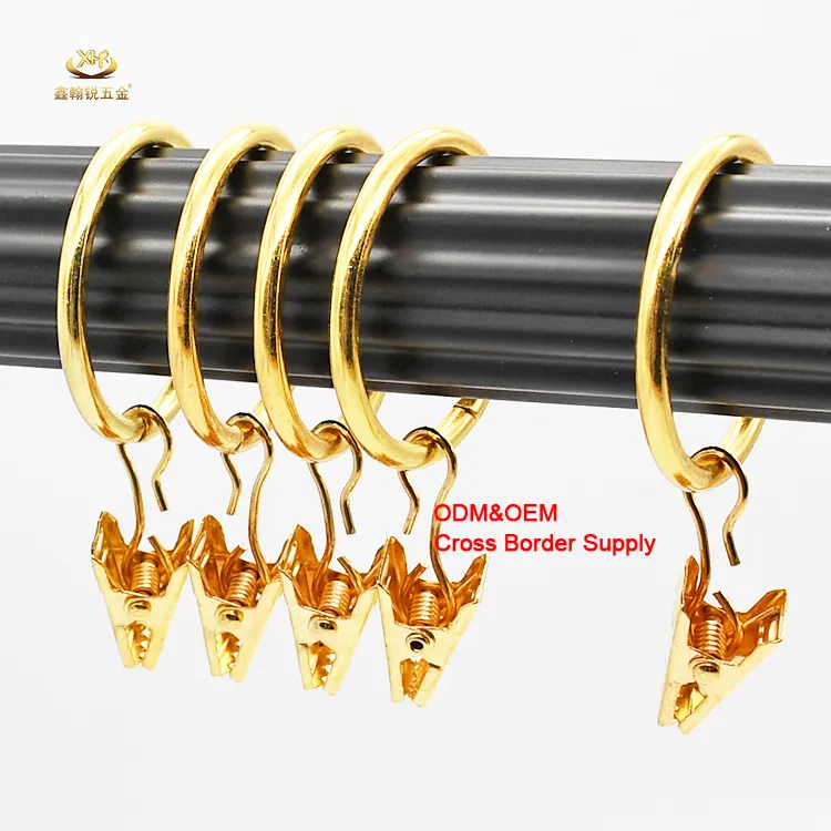 Factory Custom Heavy Duty Curtain Hooks Drapery Clips Metal Curtain Ring Clips