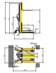1000 capacidade de carregamento manual drum <span class=keywords><strong>pallet</strong></span> empilhadeira empilhador plataforma