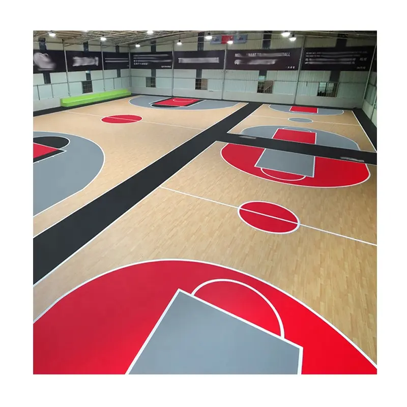 Hochwertiger Basketball platz Sport boden Umweltschutz rutsch fester, verschleiß fester PVC-Sport kunststoff boden