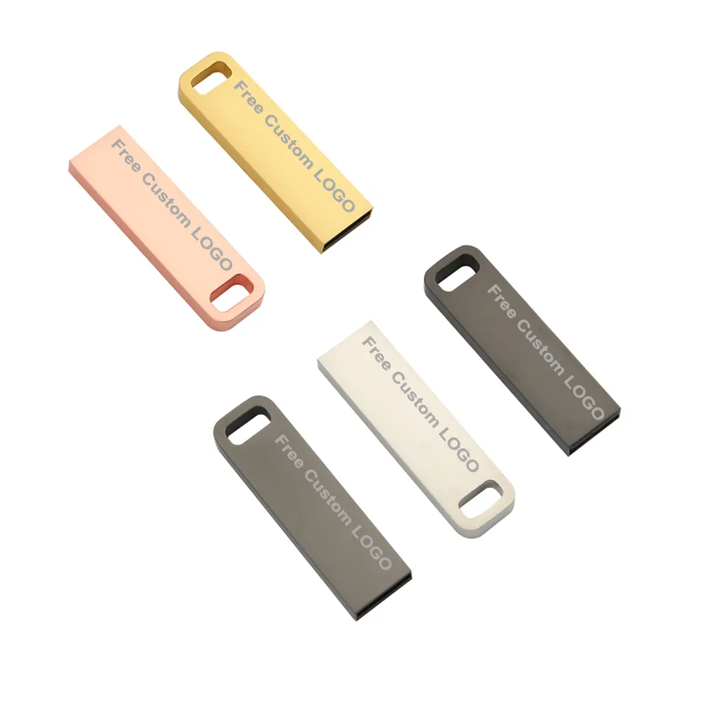 Bán khuyến mại giá tùy chỉnh miễn phí logo kim loại USB Flash Drive 1GB 2GB 4GB 8GB 16GB 32GB USB Pendrive 2.0 3.0 Flash Stick Key
