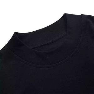 Özel erkek Mock boyun T-Shirt % 100% pamuk ağır lüks damla omuz artı boyutu boy <span class=keywords><strong>Fit</strong></span>
